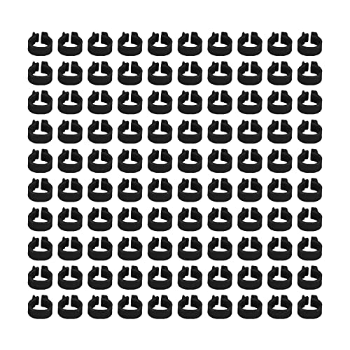 Zerodis 100PCS 8mm Leg Rings, Plastic Identification Bands for Pigeons, with Reusable Easy to Install for Poultry Dove Marking (Black) - color: Black