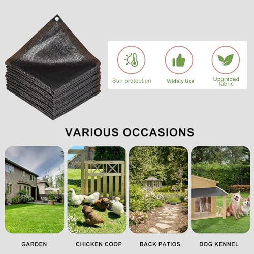 6.5Ft x 13Ft 40% Shade Cloth Greenhouse Tarp Mesh with Grommets for Plants | 40% UV Block, Tear-Resistant HDPE, Rustproof Aluminum Grommets, Multi-Use for Garden, Pergola & Chicken Coop - size: 6.5Ft x 13Ft