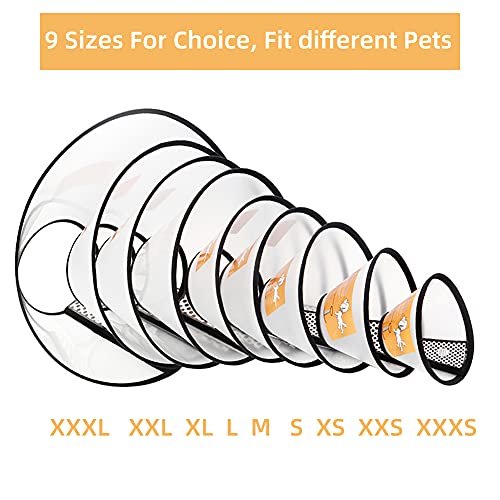 Plastic Pet Recovery Collars & Cones for Dogs and Cats After Surgery Adjustable Dog Neck Cone Surgical Elizabeth E-Collar Prevent Biting and Stop Licking Wound (S) - size: S (Neck: 9.9-12.6 in)