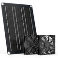 MARBERO 4.7 Inch Solar Powered Fan Kit, 15W Solar Panel with 2 Waterproof Fans, Intake or Exhaust Air Fan wtih 13 Ft Cable for Outside Backyard Chicken Coops, Greenhouses, Dog Houses, Pet Houses - color: Brown