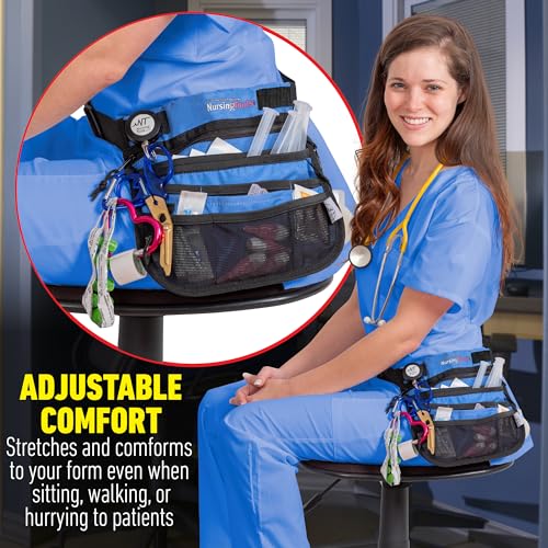 Kangapak Nurse Fanny Pack Multi Compartment Waist Organizer Tool Bag for Students, Practitioners & Medical Professionals - color: Ocean Blue