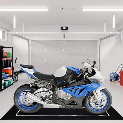 Drydiet Motorcycle Mat Garage Floor Rug Washable Parking Mats for Garage Floors Non Slip Oil Absorbent Pad Rubber Backing Layer Protects Floor(Basic Style,98 x 40 Inch) - size: 98 X 40 Inch, style: Basic Style