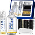 Shoe Cleaner Kit – Fast Dirt And Stain Removal, Anti-Yellowing Care | For White Shoes & Sneakers, Leather, Canvas, Mesh, Knit And Rubber, Brush & Towel Included - color: Complete Deep Cleaning Kit 10.6 Oz