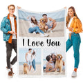 inkArts Personalized Photo Blankets, Customized Blankets with Pictures, Fleece Throw Blanket, 30x40 inches, Lightweight, Durable, Machine Wash, Unisex, Christmas Theme - color: 3 Photos