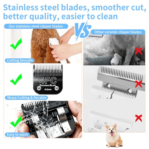 3 Pcs Size 40# Detachable Dog Grooming Blades, Compatible with Andis, Oster A5, Wahl KM10 Series Clippers, Cut Length 0.25mm, Black (40# 0.25mm, 3Pcs) - size: 40# 0.25mm, 3 Pcs