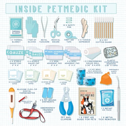 EVERLIT Pet Medic First Aid Kit | 95 Pcs Vet-Approved Medical, Outdoor & Emergency Supplies for Dogs, Cats, Animal Care | Travel-Friendly Compact Bag for Home, Car and Travel (Valentine Lace) - color: Valentine Lace