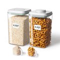 Ankou Airtight Food Storage Container with Pop Lid & 130ml Scoop, 4L/4.2qt *2 BPA-Free Cereal, Rice, Flour, Pasta & Snack Container, Stackable & Durable,Kitchen Pantry Organizer - color: 4L * 2