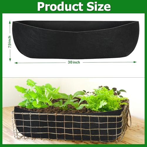 Planter Liners for Window Box, 30 Inch 4Pcs Non-Woven Plant Inserts | Outdoor Hanging Flower Box Liner, Plant Liner Replacement, Window Basket Trough Inserts, Breathable Garden Planter Accessorie - size: 30 Inch