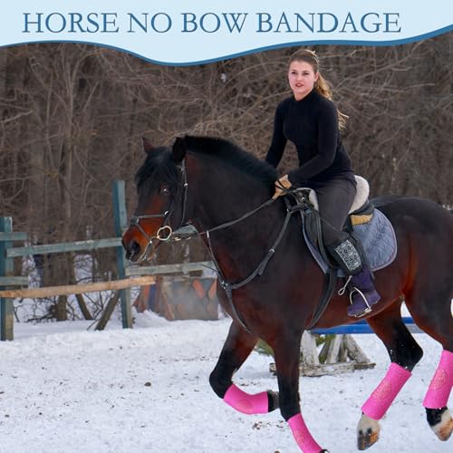 Set of 4 Horse No Bow Bandage 3D Contoured Standing Wrap Bandages Stable Nylon Horse Leg Wraps for Helping Prevent Horse from Tendon Damage and Keep Horses Clean and Safe(Purple) - color: Purple