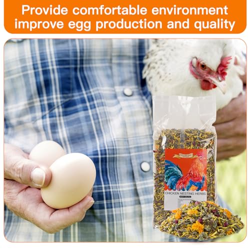21 Oz Chicken Nesting Herbs Flowers Premixed Dried Poultry Herbs Natural Nesting Box Pads Roost House Lime Feed Grit Herbs Bedding Supplies for Chicken Duck Coop Feeder Freshness Egg Laying Coop Smell - size: 1.3 Pound