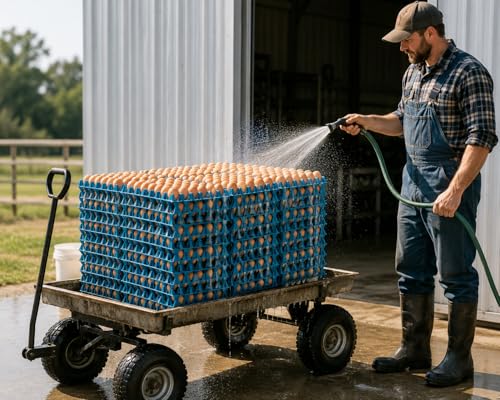 Reusable Egg Tray Plastic Egg Crates Holds 30 Egg Flats for Home Chicken Farmers, Stackable Egg Cartons are Great for Storing, Sorting, and Shipping Eggs (Color May Vary) (50 Pack) - size: 50 Pack