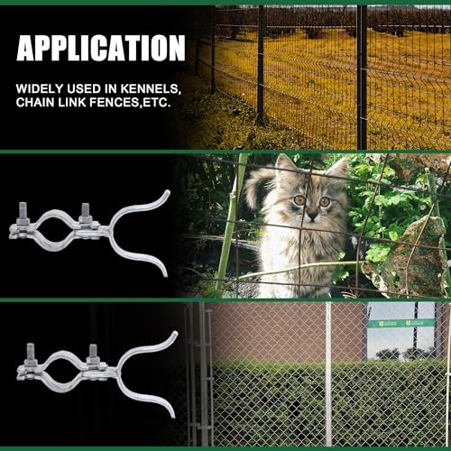 KINNAN 1-3/8" x 1-3/8" Chain Link Fence Gate Latch, Chain Link Parts with Padlock Hole, Galvanized Fence Latch Lock for Fence Gate Frames,Mount to Gate Post - size: 1-3/8" X 1-3/8"