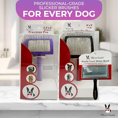Warren London Precision Pro Dog Slicker Brush for Medium Long Coats