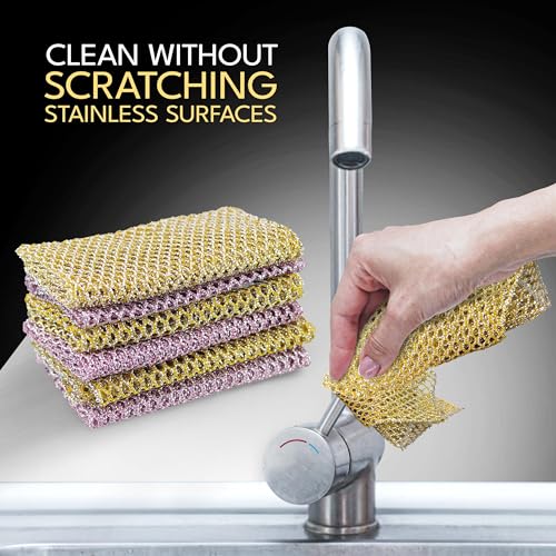 Non-Scratch Dish Scrubbers (6 Pcs) — Outlasts 7+ Sponges, Stays Odor-Free | Replace Smelly Kitchen Sponges | Non-Absorbent Mesh | Safe on Non-Stick, Cast Iron, Glass | Made in Korea Since 2012 - color: 3pk Scourer (6pcs)