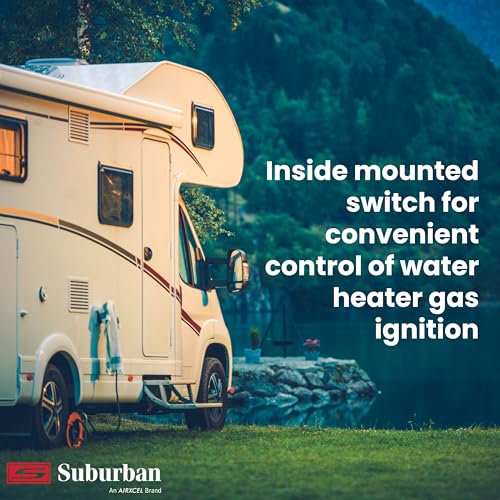 Suburban Single RV Water Heater ON/OFF Wall Switch, Black (234229) | Integrated indicator light, controls tank or tankless models from inside the RV, easy install, interior mount design - color: Black