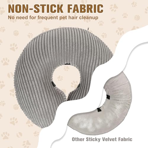BINGPET Inflatable Dog Cone Collar,Dog Neck Donut Alternative After Surgery | Soft Cone for Large Medium Small Dogs Cats, Recovery E Collar to Stop Licking Pets from Injury, Lightweight Breathable Cotton - color: Grey, size: L(Neck: 16"-18" | Diameter: 19