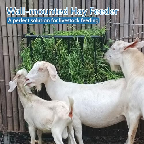 Wall Mount Hay Rack 16 Gallon | 27'' Long Livestock Hay Feeder Carbon Steel Hay Feeder for Sheep, Goats, Horses, Indoor Outdoor Uses - size: 16INCH