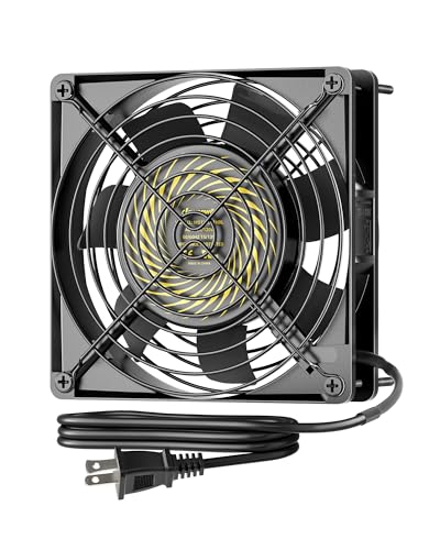 DEWENWILS 120V AC Fan, Waterproof Exhaust Fan 120mm, 13W 2800RPM 60CFM | DIY Cooling Fan for Refrigerator, Computer Case, Compressor Engine, Generator, UL Listed, Matte Black - size: 120mm×25mm, style: 1 pack