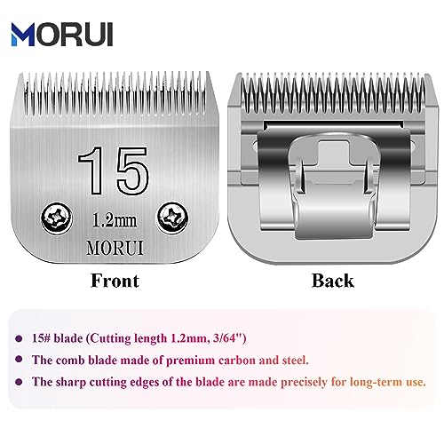 15 Cut Length 3/64"(1.2mm) Detachable Pet Dog Clipper Blades UltraEdge Series Clipper Blades for Dog Grooming Compatible with Most Andis,Oster A5 Wahl KM Series Clippers - size: 15# 1.2mm