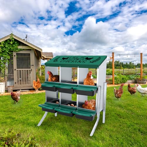 Tgeyd Nesting Boxes - 6 Holes for Laying Eggs - Chicken Brooder Box with Perch - Coops for Up to 24 Chickens - size: 6Holes