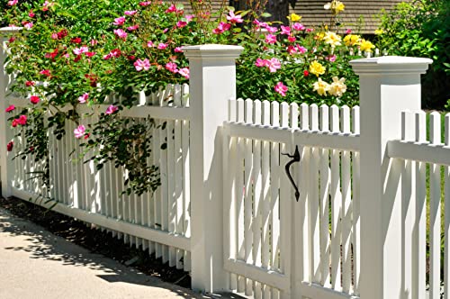 Richelieu Steel Pull Handle and Thumb Latch for Gates and Sheds, Black - color: Black, size: 7 1/16-inch