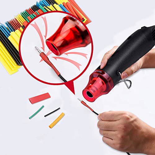 Heat Shrink Tubing Kit - 2:1 Shrink Ratio,328Pcs Wire Shrink Wrap Tubing and 300W Mini Heat Gun - for Shrink Wrapping, Wire and Cable Repair, Hand Crafts