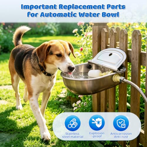 3.3FT 304 Stainless Steel Braided Water Hoses for Livestock Waterer | 1/2" NPT Female to 3/4" GHT Female,Flexible Bite-resistant Metal Water Supply Line,Washer,Faucet Connector