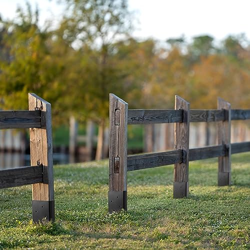 LADECH 4x4 Fence Post Anchor Ground Spike 36” Length Metal Black Powder Coated – Mailbox Post Anchors – Fit 3.5x3.5 Lumber (1, Black)