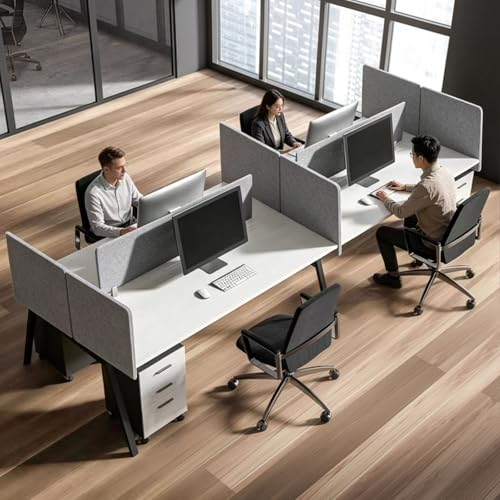 Desk Divider 2 Pcs Desk Privacy Panel 23.6'' x 23.6'',Acoustic Sound Absorbing and Noise Reducing Desk Partition for Office Desk,Clamp-on Desk Divider Partition with Adjustable Universal Base - size: 23.6''L x 23.6''W