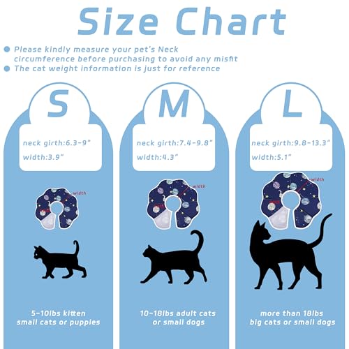 Soft Adjustable Cat Cone Collar, Comfortable Cat Recovery Collar | Suitable for Various Types of Cats,Elizabethan Neck Protective Collar for Cats After Surgery (Blue, Small) - color: Blue, size: Small