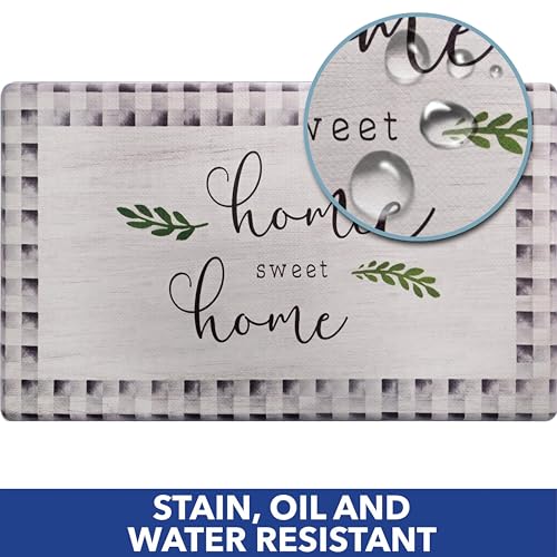 Cozy Living Anti-Fatigue Kitchen Mat, Buffalo Check 17.5"x55" - color: Buffalo Grey/Black, size: 18"L x 18"W x 0.5"Th