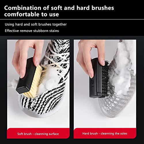 GUZI 2Pcs Professional Cleaning Shoe Brush Plastic Soft Brush Hard Brush Household Cleaning Set Shoe Care Leather Care Shoe Brushes for Cleaning