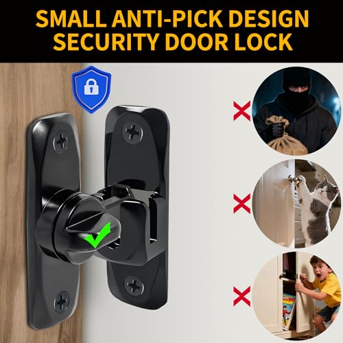 Barn Door Latch 90/180 Degree Barn Door Lock, Thickened Anti-Rust Flip Gate Latch Sliding Barn Door Lock Latch for Cabinets, Barn Door, Bathroom, Garden Doors