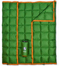 Down Camping Blanket 650 Fill Power - Ultralight Backpacking Quilt (1lb 6oz) Warm & Water-Resistant 20D Nylon Shell for Outdoors, Camping, Hiking, Travel, & Stadium - Packable - color: Green