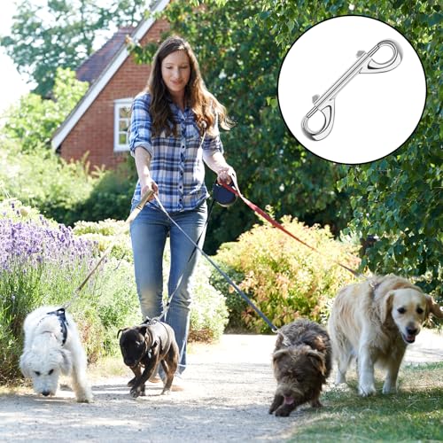 ERKOON 15 Pack Heavy Duty Snap Hooks Double Sided Clips for Hanging Horse Tack Sling Feed Buckets Dog Leash Collar Key Chain Zinc Alloy Metal Snaps Clip (4 Inch) - size: 4"-15Pack