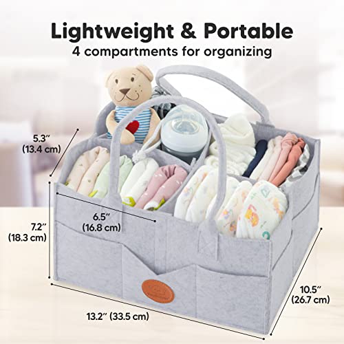 KeaBabies Baby Hair Brush and Baby Comb Set and KeaBabies Diaper Caddy Organizer - Wooden Baby Brush with Soft Goat Bristle, Baby Organizer for Nursery