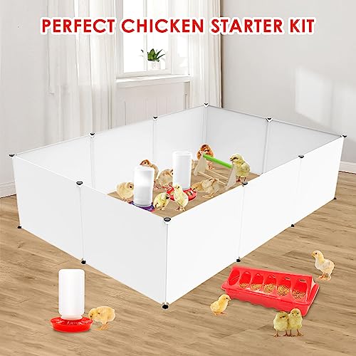 Chick Brooder Box Starter Kit with Chick Perch,flip Top Poultry Feeder, 1l Chick Feeder and Waterer Kit, Baby Chick Starter Home Kit, Baby Chicken Supplies for Baby Chick, Duck and Quail - color: Chick Brooder Box Starter Kit