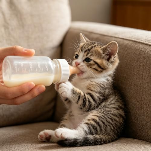 Pet Nursing Kit - Kitten Bottle Feeding Set with Mini Soft Nipples & Syringes for Newborn Puppies, Squirrels & Small Animals