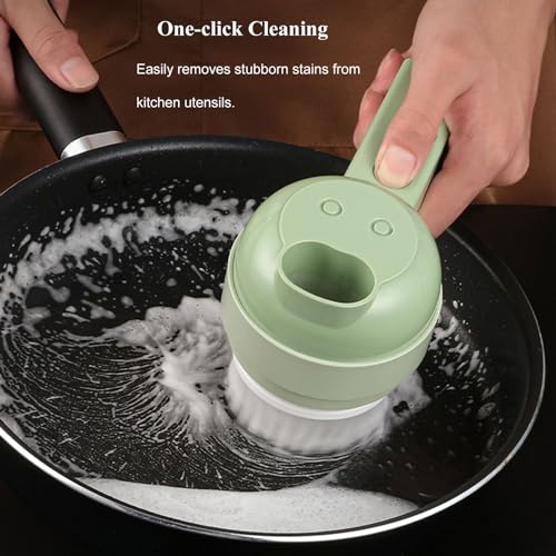5 in 1 Electric Vegetable Chopper Set, Electric Food Processor with Egg & Cream Beater and Clean Brush, Multifunction Handheld Veggie Chopper for Salad Onion Chili Pepper Celery Meat Ginger