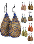 Majestic Ally 2 pcs Slow Feed 42” Hay Net for Horses, Strong Small 2x2” Holes, Nylon Rope Hanging, Adjustable Travel Feeder for Trailer and Stall, Simulates Grazing, Reduce Waste - color: ROYAL BLUE