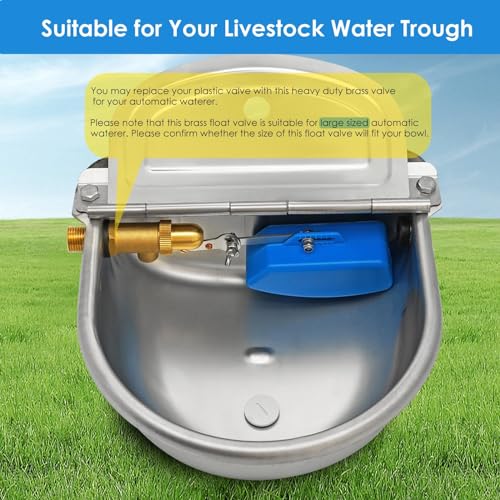 2 Pcs Brass Float Valve 1/2 Inch, Water Tank Float Valve Auto Fill | Adjustable Arm, Water Float Valve for Pond, Water Tank, Water trough, Water Feature, Swamp Cooler, Stock Tank, Fountain, Pool - style: 1/2 Inch