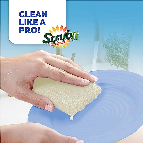 Multi-Purpose Scouring Pad by Scrub-It - Non-Scratch Cleaning Dobie Pads for Pots, Pans, Dishes, Utensils & Non-Stick Cookware - Sponge Scrubbers Use for Kitchen, Bathroom & More (6 Pack) - size: 6 Pack