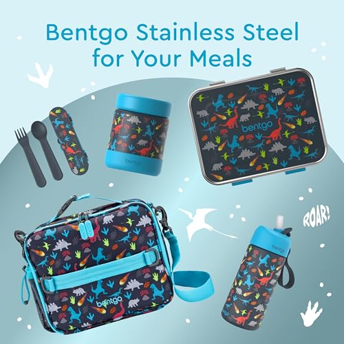 Bentgo Kids Stainless Steel Leak-Proof Food Jar for Hot or Cold Food | 11 fl oz Double Insulated Container with Removable Silicone Bumper, Dishwasher Safe, Easy Open Lid, Ages 3+ (Dinosaur)) - color: Dinosaur