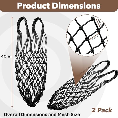 2 PCS Hay Net for Horses, 40" Slow Feed Hay Bag | Regulate Intake, Improve Digestion, For Horses Goat Sheep