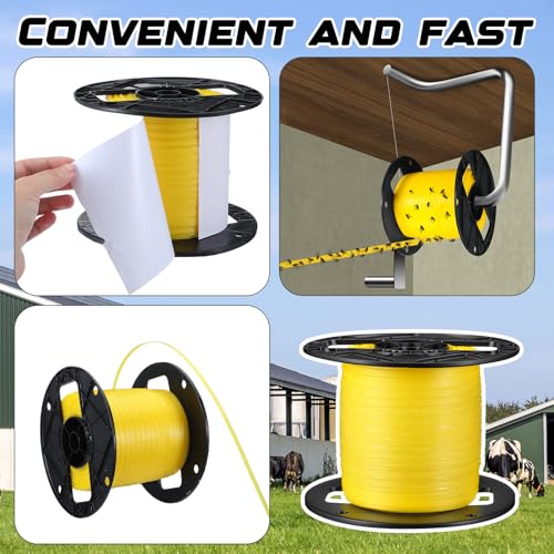 Qualirey 2 Pcs Sticky Fly Tape Roll 1000 ft Fly Ribbon Line Kit Housefly Reel Hanging Sticky Tape Trap Disposable Bug Strip for Barns Home Indoor Outdoor, Non-Toxic (Yellow) - color: Yellow