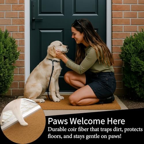 Evergreen Flag Monogram Large Coir Doormat, 36x24 Inches, Brown, Letter P - color: Letter P, size: 36 x 24 inches