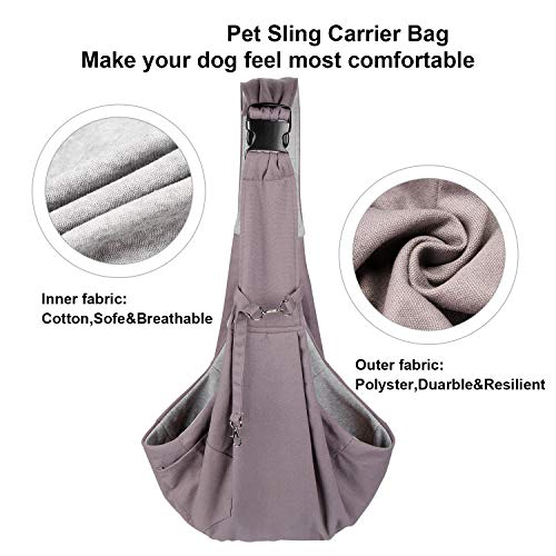 OWNPETS Pet Sling Carrier, Pet Sling Carrier Bag Safe,Fit 10~15lb Cats&Dogs, Comfortable, Adjustable, Perfect for Daily Walk, Outdoor Activity and Weekend Adventure | Soft Breathable Fabric, Secure Safety Hook, Adjustable Strap for 10-15lb Pets, Ideal for