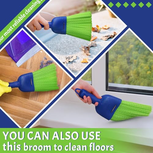 1 Pcs Whisk Broom Poly Fiber Hand Brush with Hang Hole Car Cleaning | Small Handheld Brooms for Car, Plastic Hand Whisk Brooms, Cleaning Table Camping Tent Windowsill Dirt Dust, 9.5 x 4 Inches