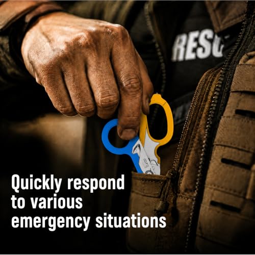 6-in-1 Heavy-Duty Emergency trauma shears (Blue yelloy) - color: Blue Yelloy