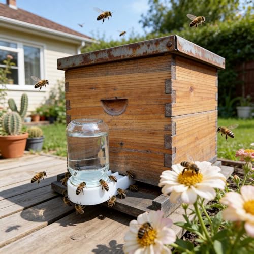 6 Pack Plastic Bee Feeders Entrance Beehive Feeder Honeybee Feeder for Hives Water or Sugar Syrup Feeding Equipment